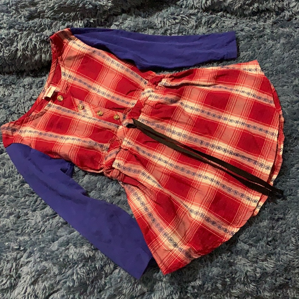 Red plaid RicRac dress